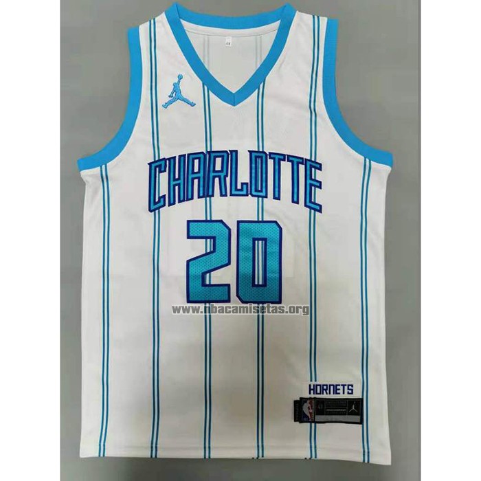 Camiseta Charlotte Hornets Gordon Hayward NO 20 Association 2020-21 Blanco
